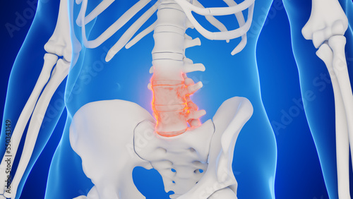 Photos 3d rendered medical illustration of a man's lumbar spine