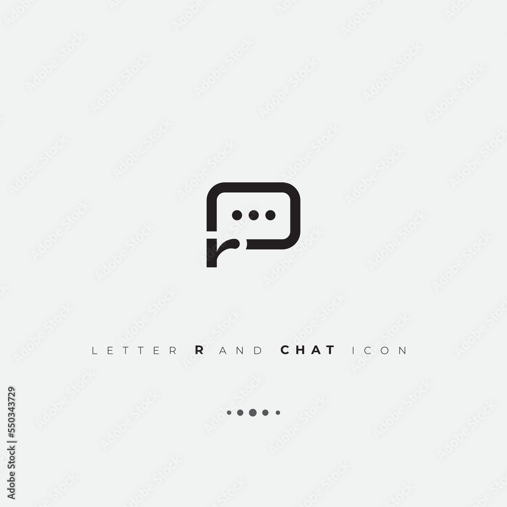 Letter R and Chat icon logo template Letter R and Chat icon logo template