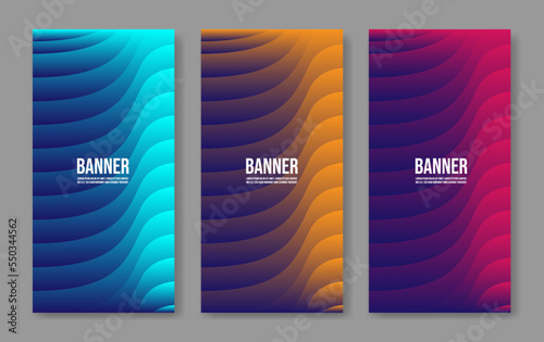 vertical banner business collection wave shape