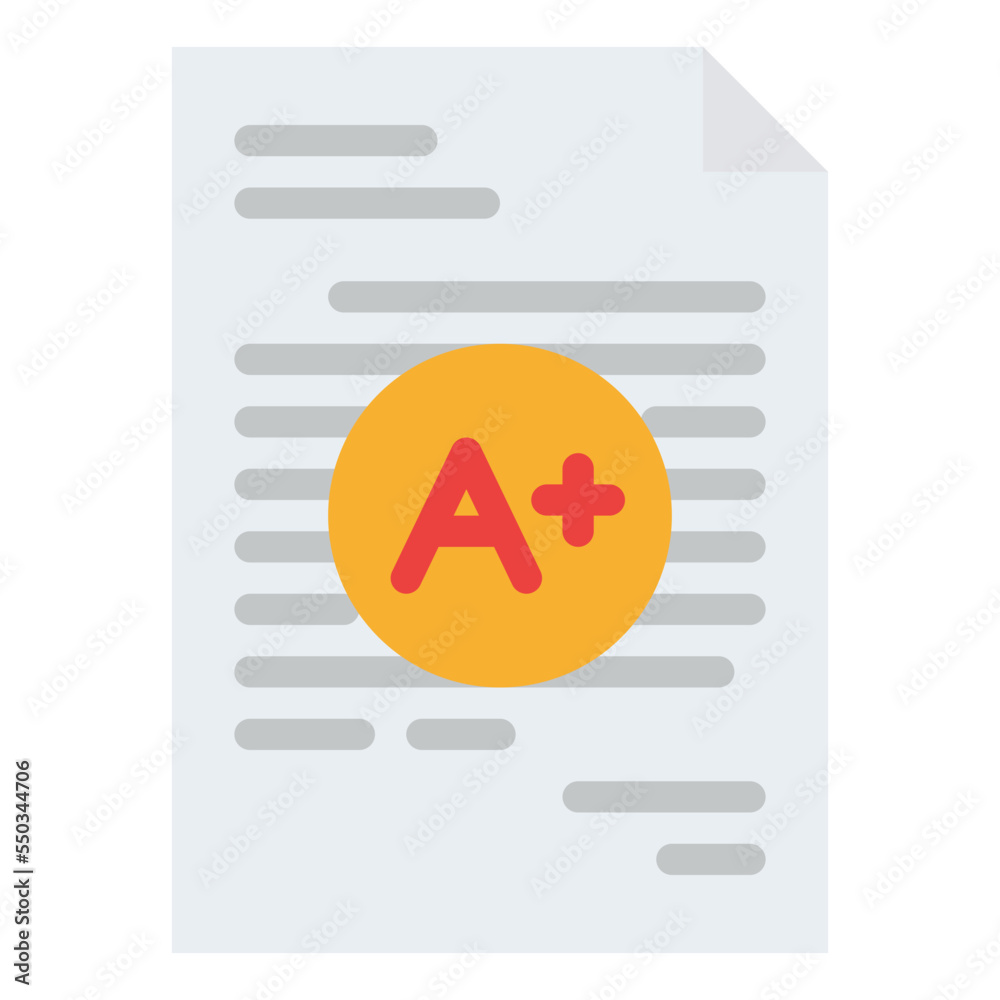 grade paper score study icon