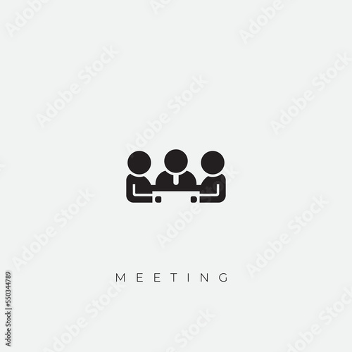 Three businessmen people team meeting icon
