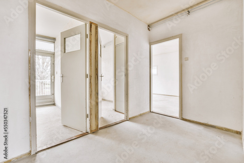 Wallpaper Mural Narrow corridor with doors and lamp Torontodigital.ca