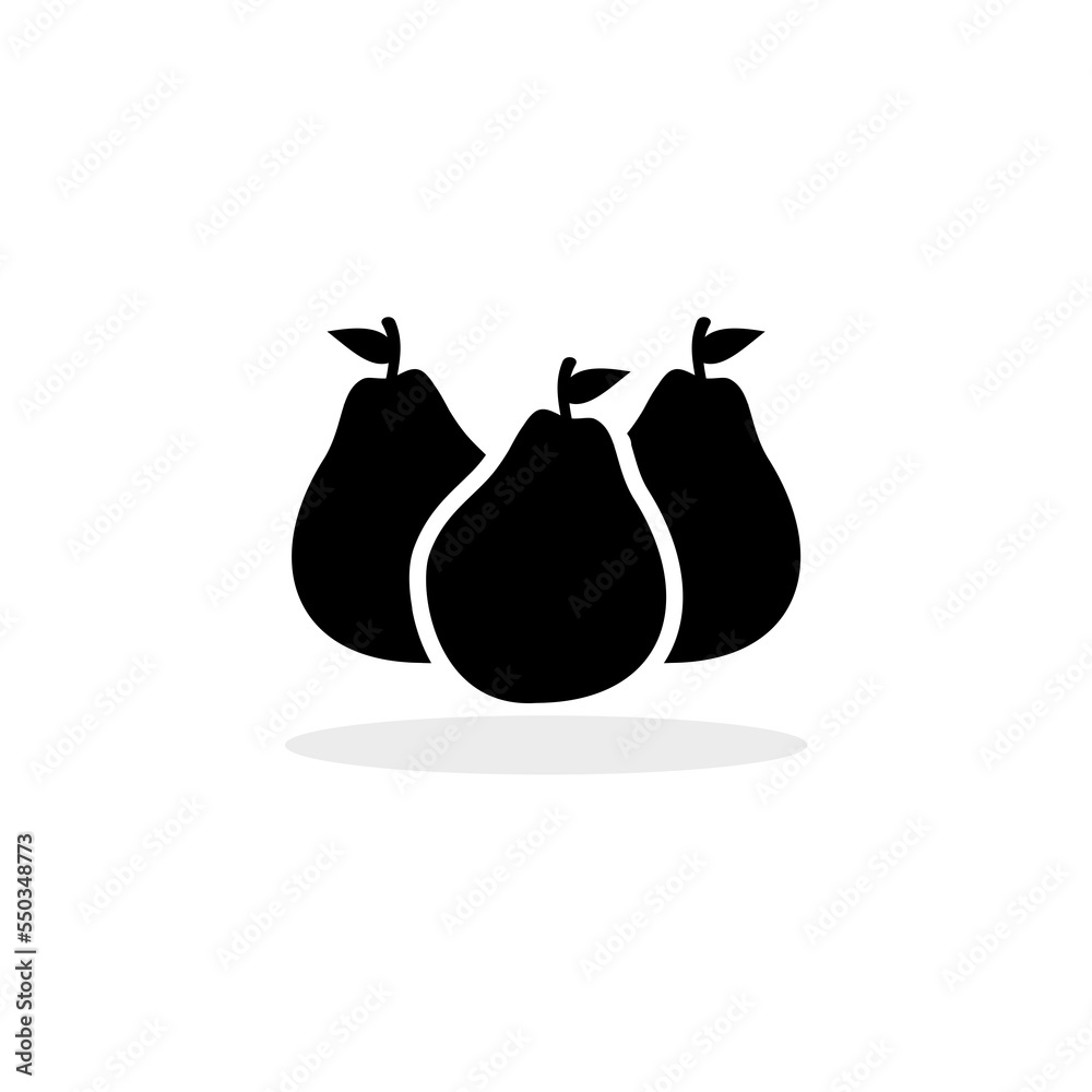 Black pear icon on a white background.