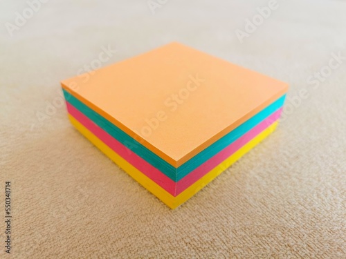 Notepad, colored self-adhesive leaves, distinctive