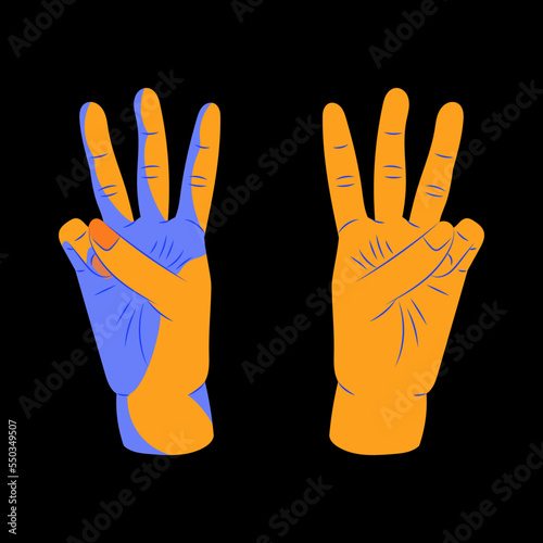 Trident gesture, national symbol of Ukraine