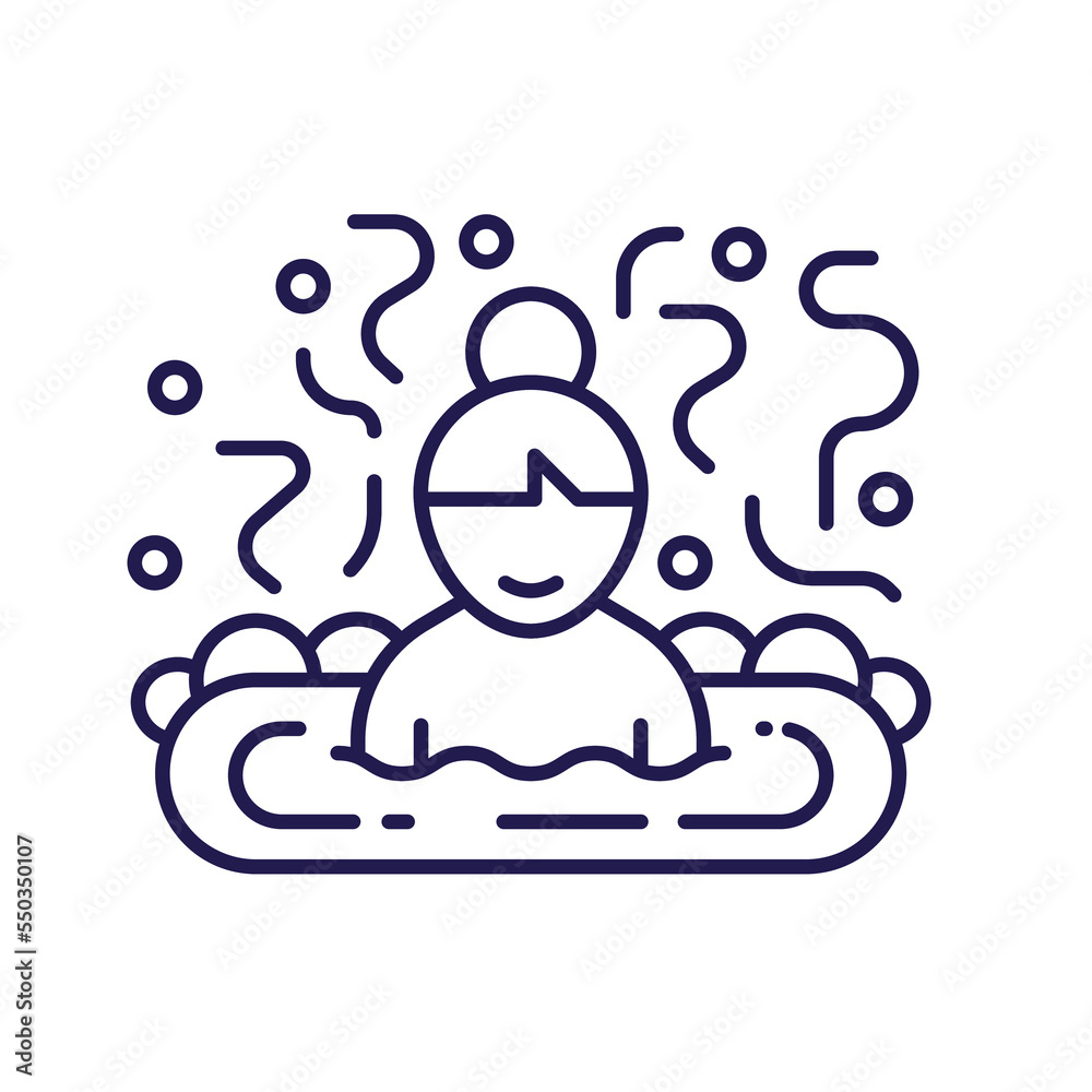 Water Massage Jacuzzi Therapy Line Art Icon Water Massage Jacuzzi Therapy Line Art Icon