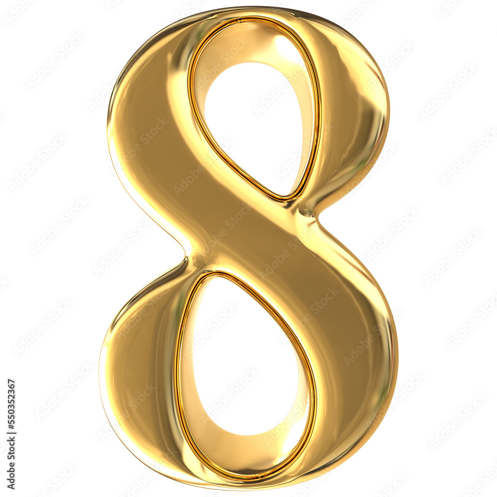 Number 3D Gold Render Number 3D Gold Render