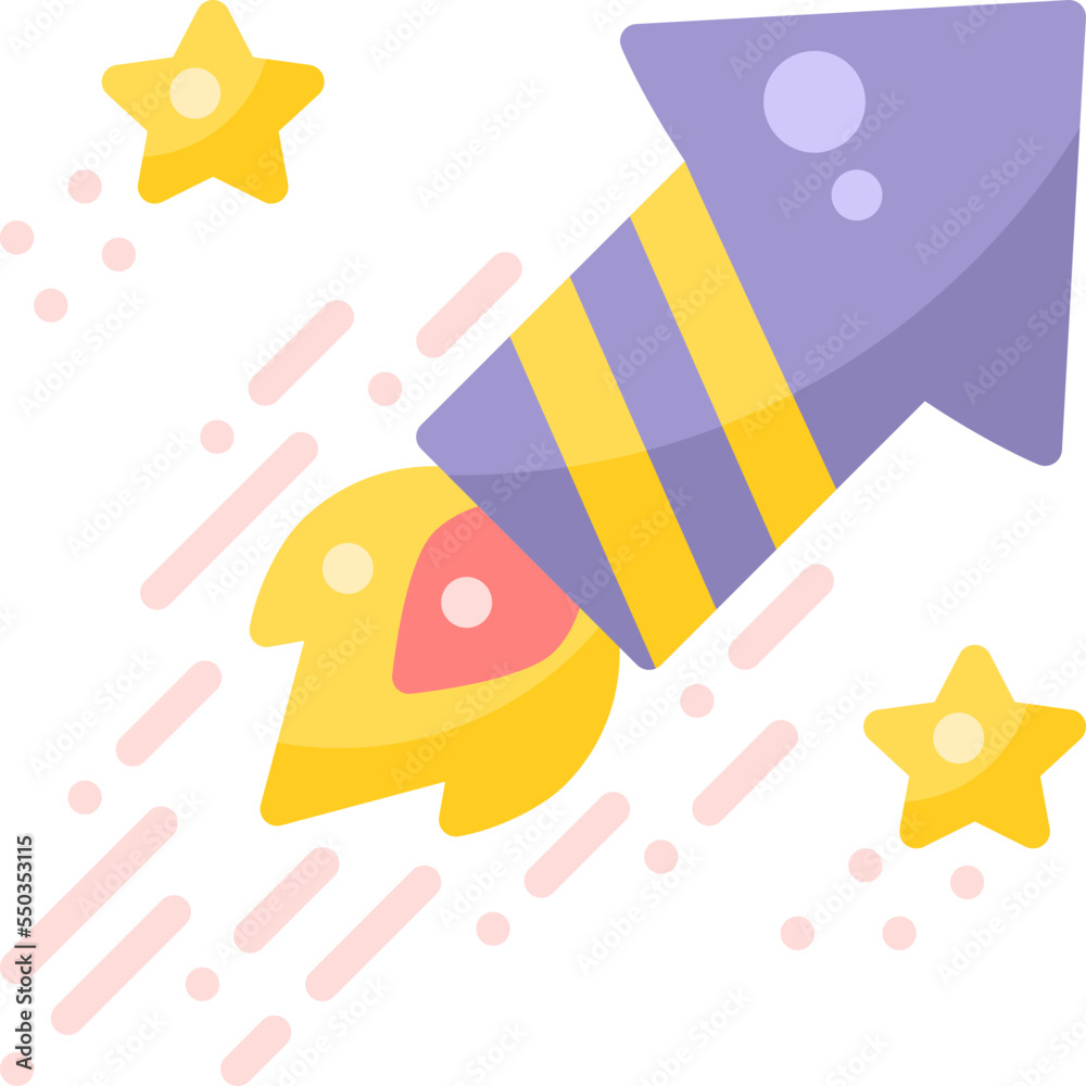 Firework Fired  Party New Year Celebration flat icon