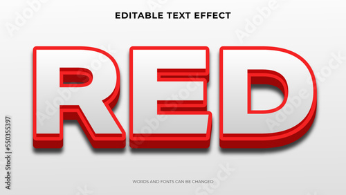 editable 3d text, red text effect
