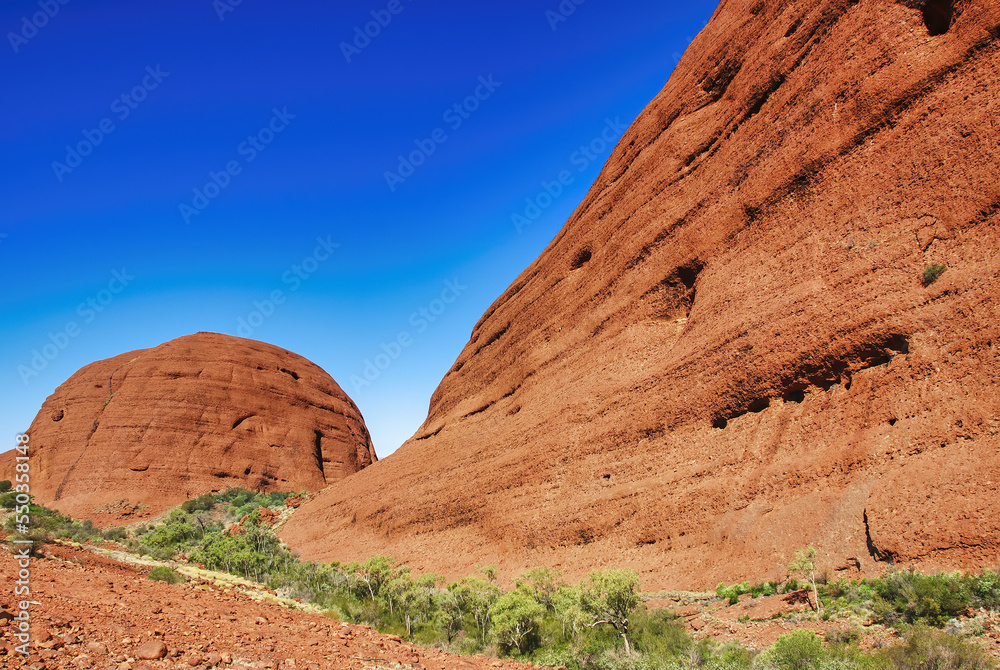 Mountains of Australian Outback under a blue sky - Northern Territory, Australia