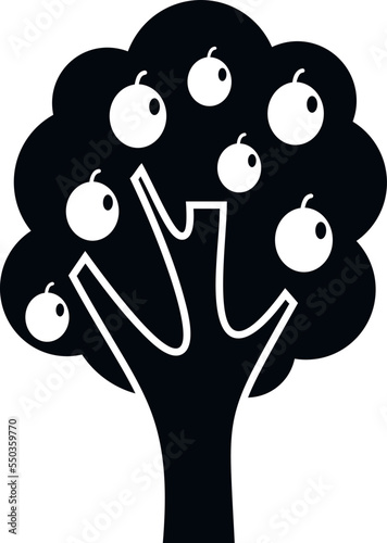 Plum tree icon simple vector. Fruit garden. Harvest farm
