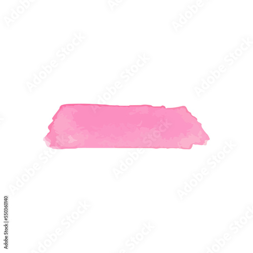 Pink watercolor stain isolated on white background