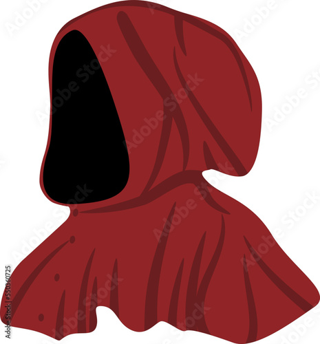 Hidden person, incognito, invisible, anonymous in the form of a man with a hood pulled over his face. Isolated vector illustration in a circle, icon, emblem, avatar