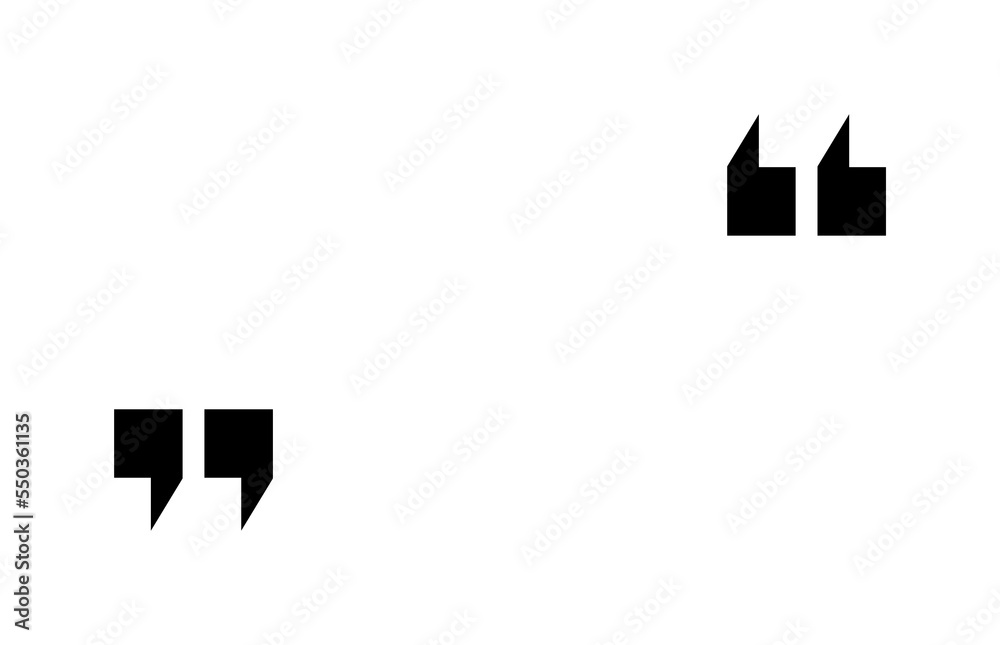Quote icon. Quotation mark for speech and citation. Double inverted comma. Black symbol for bubble, discussion and text. Graphic design logo for open and end of chat. Vector Quote icon. Quotation mark for speech and citation. Double inverted comma. Black symbol for bubble, discussion and text. Graphic design logo for open and end of chat. Vector