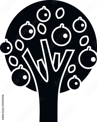 Orange tree icon simple vector. Garden plant. Different bloom