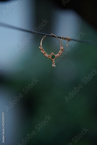 golden jewelry with diamonds photo