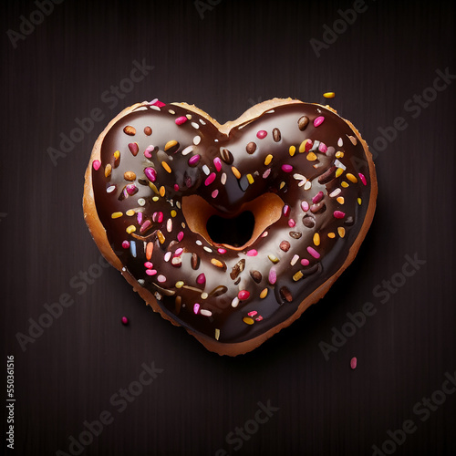 delicious heart chocolate donuts