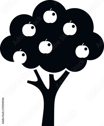 Peach fruit tree icon simple vector. Garden plant. Harvest farm