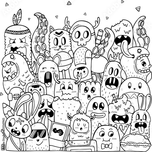 Hi or hey doodle coloring page for kids and adults