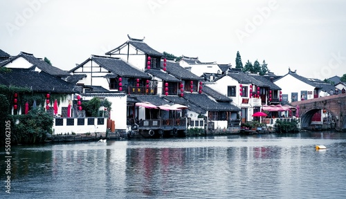 Canvas Print Beautiful view of the ancient town Zhujiajiao, Shanghai, China