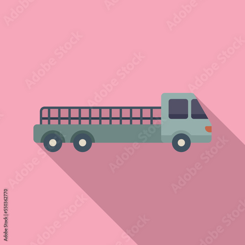 Airport truck icon flat vector. Transfer luggage. Travel terminal