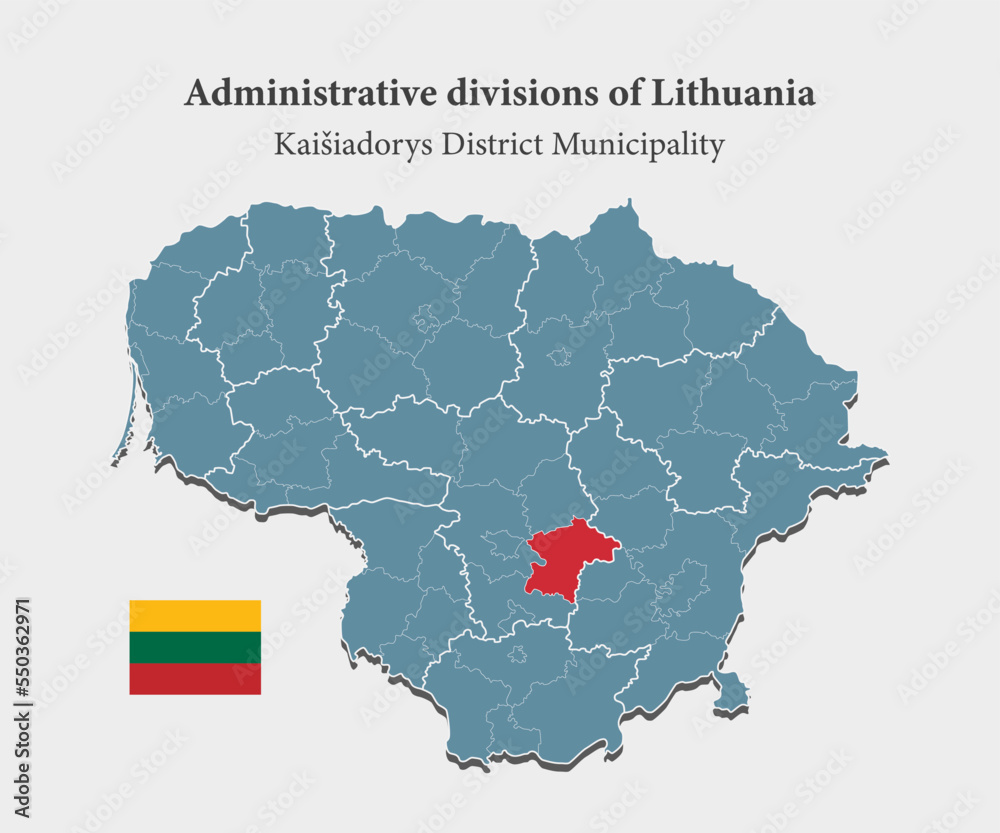 Vector map Lithuania and district Kaisiadorys