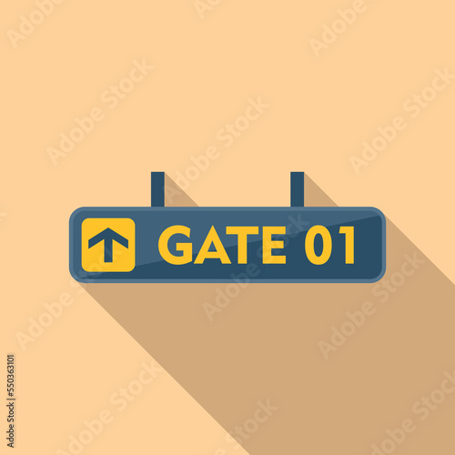 Fly gate icon flat vector. Airport flight. Traffic travel