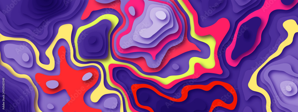 custom made wallpaper toronto digitalAbstract modern colorful paper cut shapes background. Colorful papercut and multilayer cutout geometric pattern.3D papercut layers, paper cut vector art background.