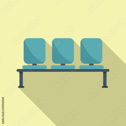 Airport chair icon flat vector. Luggage plane. Ticket air