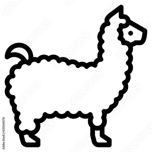 llama animal zoo wild life icon