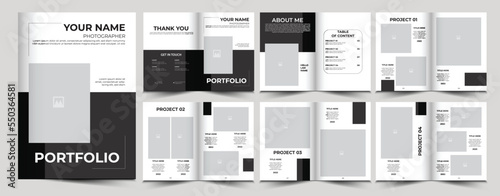 Flat design colored portfolio template