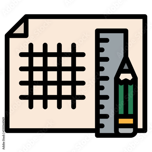 grid design sketching scale icon