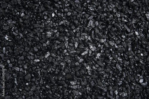 Fuel for furnace heating - hard coal. Pile of natural black hard coal for texture background. Best grade of metallurgical anthracite coals often referred to as stone coal and black diamond coal