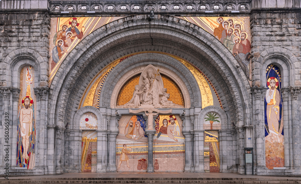 Fresco at Sanctuaire de Notre-Dame de Lourdes, The Sanctuary of Our Lady of Lourdes in France