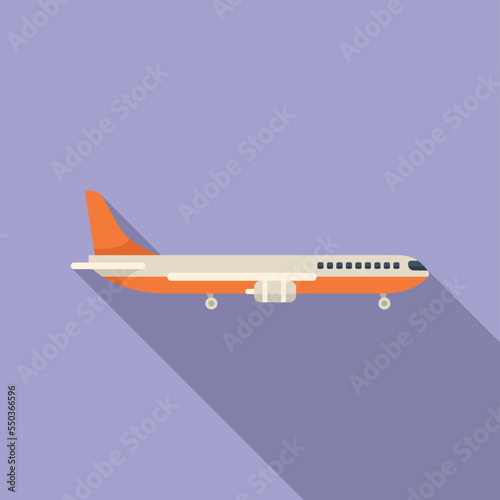 Trip airplane icon flat vector. Airport transfer. Travel hotel