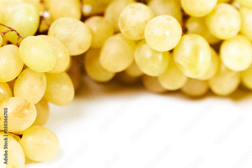 Green grapes bunch isolated on white background Green grapes bunch isolated on white background