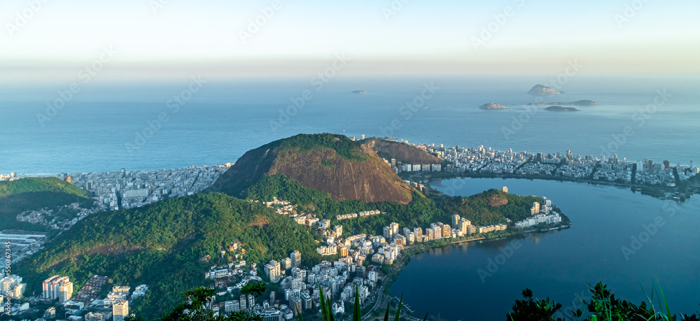 panorama of the city of Rio de Janeiro. view from the statue of Christ the Redeemer