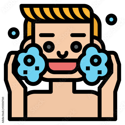 cleaning face hygiene routine health icon