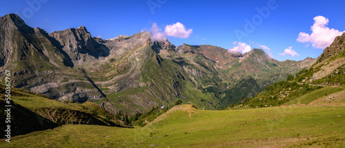 Landscape view at Lac d'Artouste in Pyrenees Orientals mountains in France 