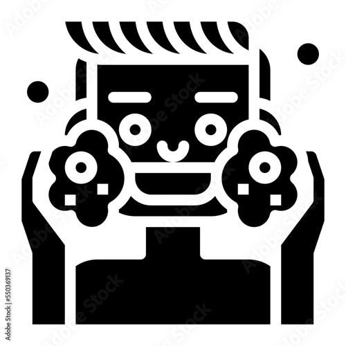 cleaning face hygiene routine health icon