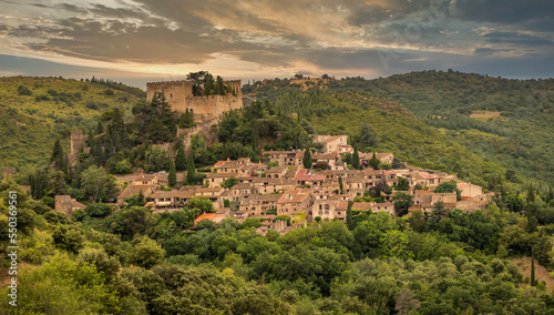 Castelnou, an awesome medieval village in South of France photo