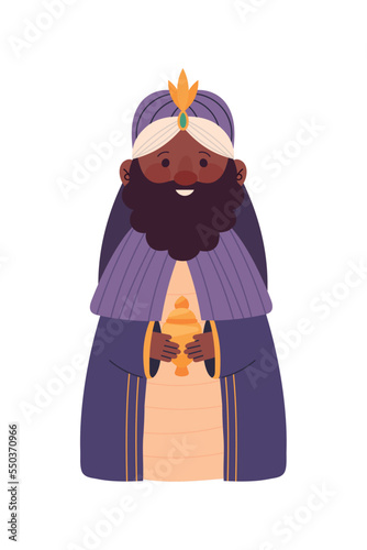wise king balthazar with gift