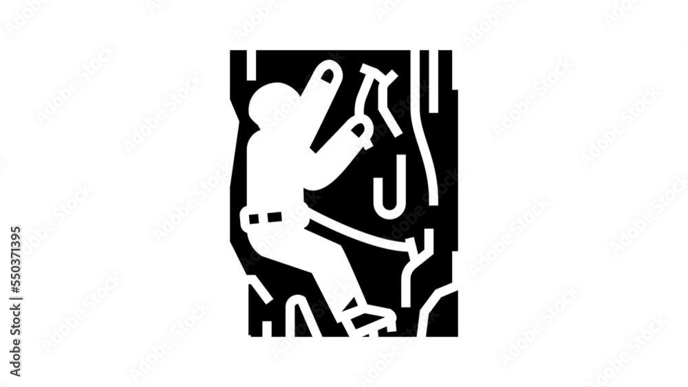 ice climbing glyph icon animation ice climbing glyph icon animation