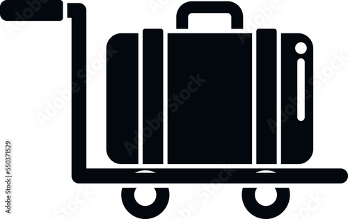 Luggage cart icon simple vector. Airport transfer. Plane travel