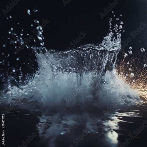 water splash closeup shot with bubbles © Ecleposs