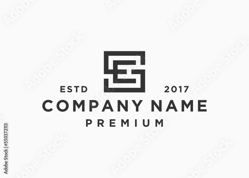 letter se square logo design vector illustration template
