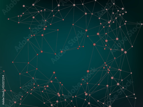 Abstract communication structure digital space global net concept vector design. Futuristic web network nodes.