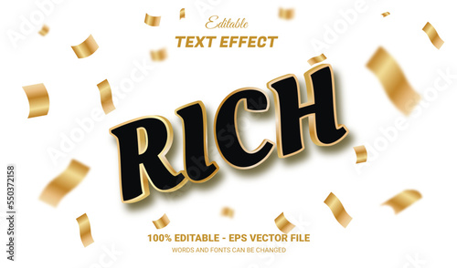 Rich gold editable 3d text effect