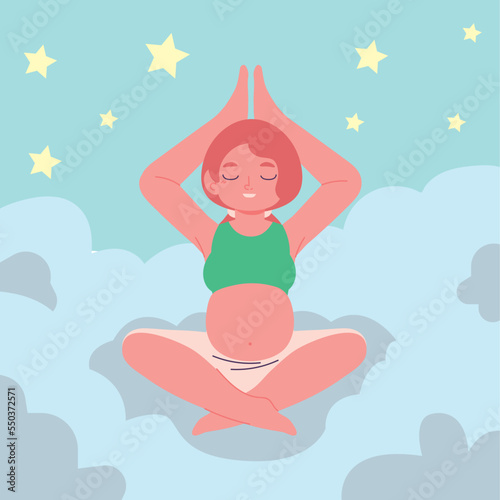 pregnant woman making yoga