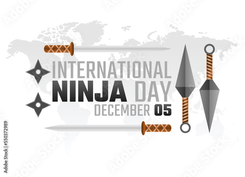 vector graphic of international ninja day good for international ninja day celebration. flat design. flyer design.flat illustration.